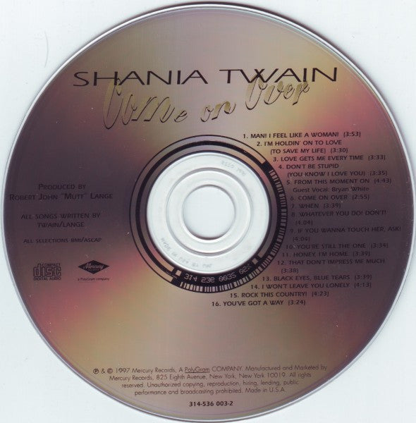 Shania Twain - Come On Over (CD) - Discogs image 3
