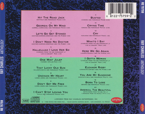 Ray Charles - Anthology (CD) - Discogs image 2