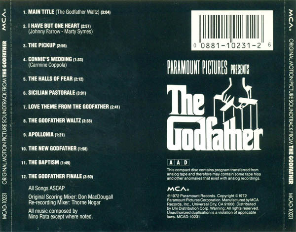Nino Rota - The Godfather (CD) - Discogs image 3