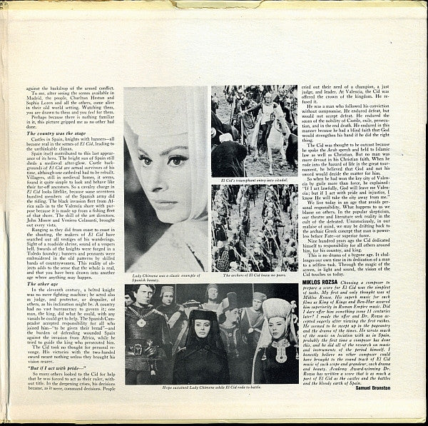 Miklós Rózsa Conducting Symphonie-Orchester Graunke - El Cid (LP) - Discogs image 3