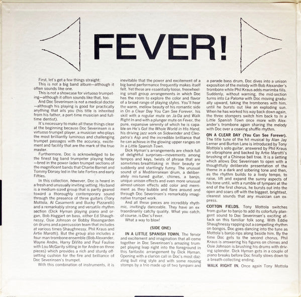 Doc Severinsen And His Orchestra - Fever! (LP) - Discogs image 2