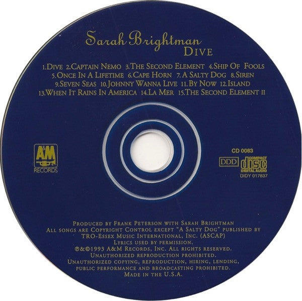Sarah Brightman - Dive (CD) - Discogs image 7