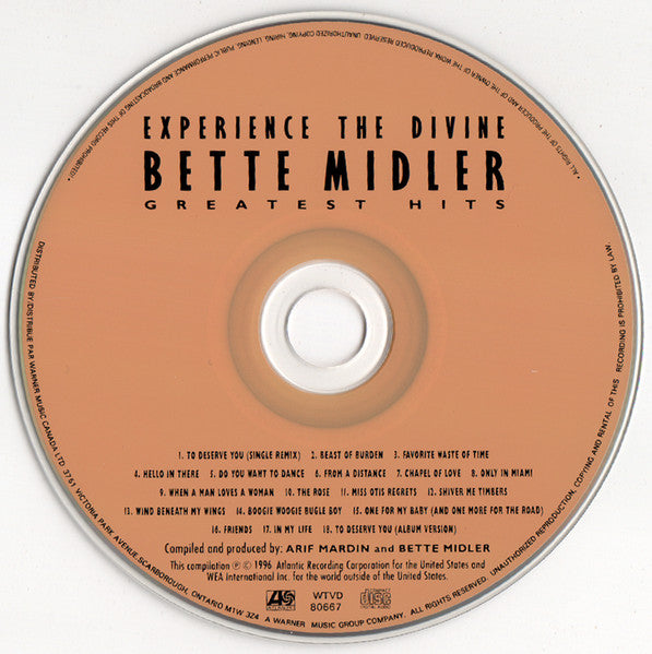 Bette Midler - Experience The Divine (Greatest Hits) (CD) - Discogs image 3