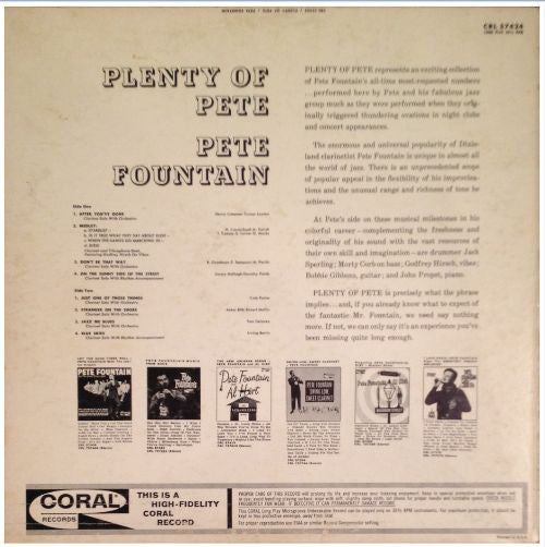 Pete Fountain - Plenty Of Pete (LP) - Discogs image 2