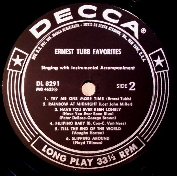 Ernest Tubb - Favorites (LP) - Discogs image 4