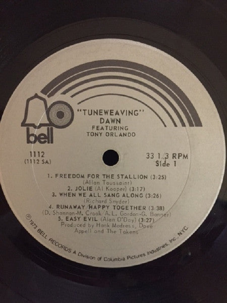 Dawn (5) Featuring Tony Orlando - Tuneweaving (LP) - Discogs image 3