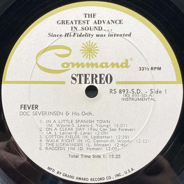 Doc Severinsen And His Orchestra - Fever! (LP) - Discogs image 5