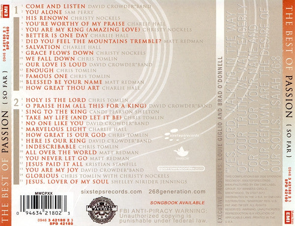Various - The Best Of Passion { So Far } (2xCD) - Discogs image 3