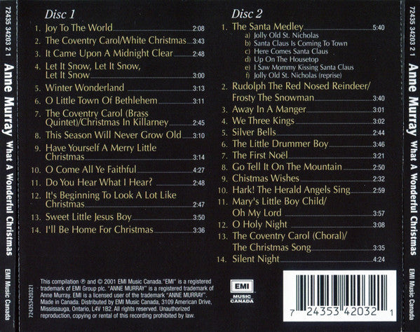Anne Murray - What A Wonderful Christmas (2xCD) - Discogs image 2