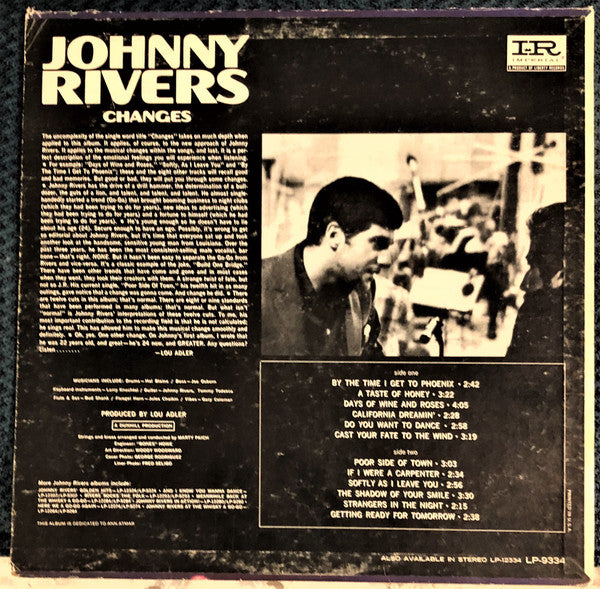 Johnny Rivers - Changes (LP) - Discogs image 2