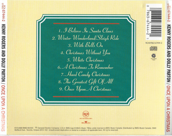 Kenny Rogers & Dolly Parton - Once Upon A Christmas (CD) - Discogs image 2