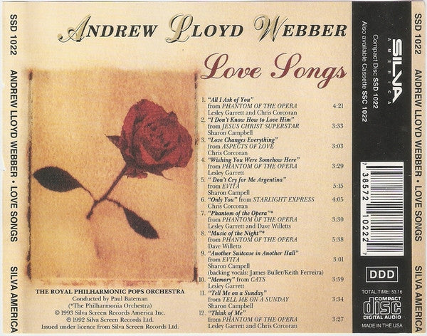 Andrew Lloyd Webber - Love Songs (CD) - Discogs image 2