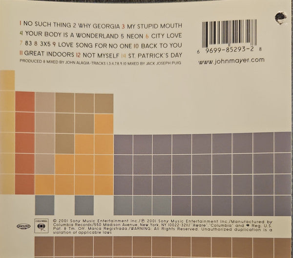 John Mayer - Room For Squares (CD) - Discogs image 3