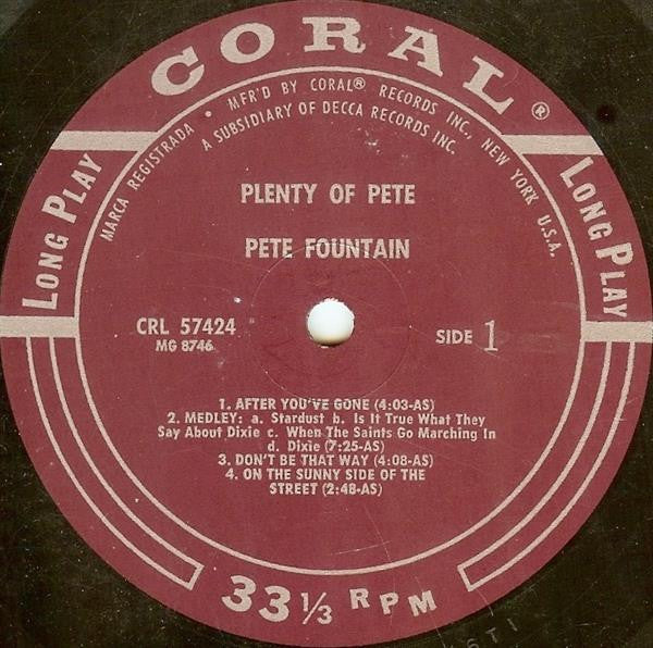 Pete Fountain - Plenty Of Pete (LP) - Discogs image 3