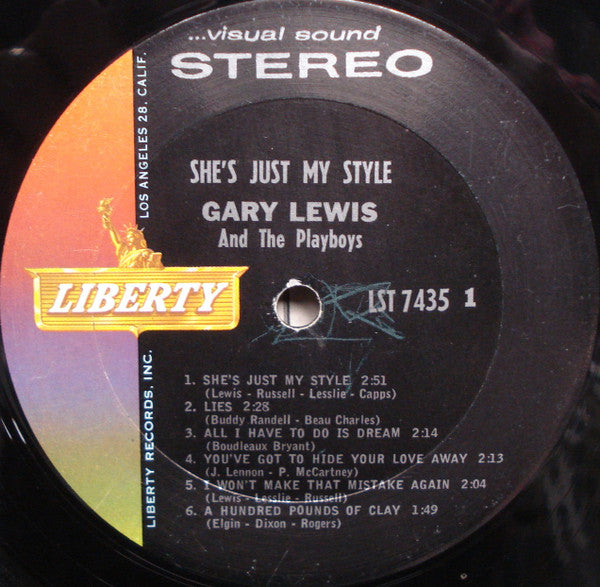 Gary Lewis & The Playboys - She's Just My Style (LP) - Discogs image 3