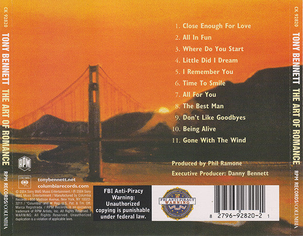 Tony Bennett - The Art Of Romance (CD) - Discogs image 2