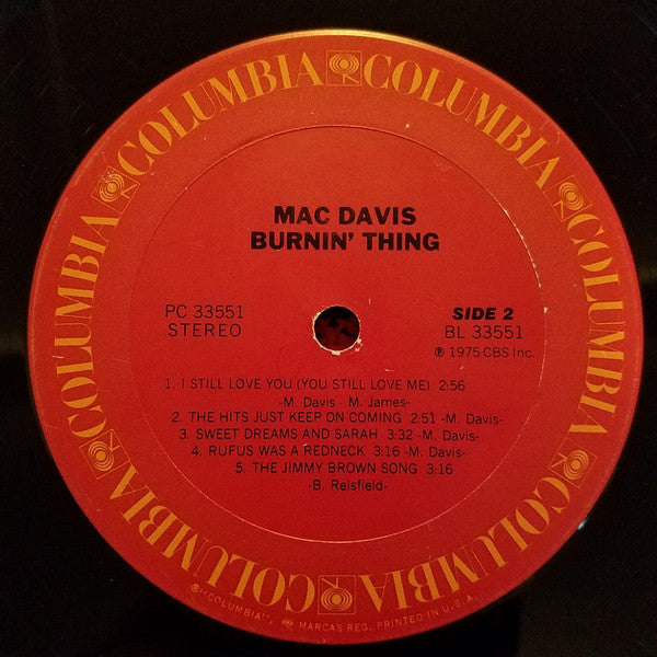 Mac Davis - Burnin' Thing (LP) - Discogs image 4