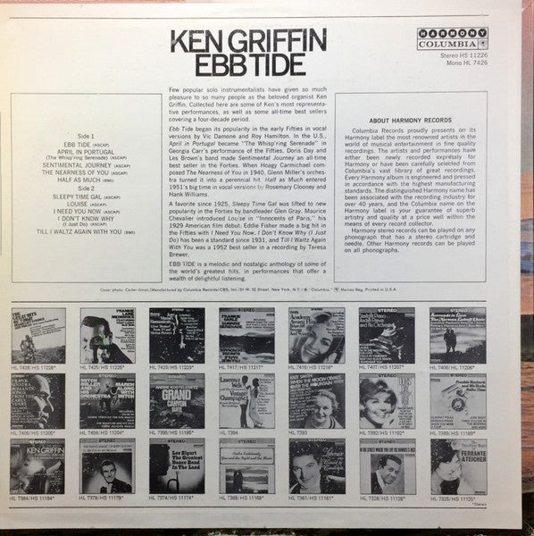 Ken Griffin (2) - Ebb Tide (LP) - Discogs image 2