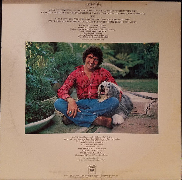 Mac Davis - Burnin' Thing (LP) - Discogs image 2