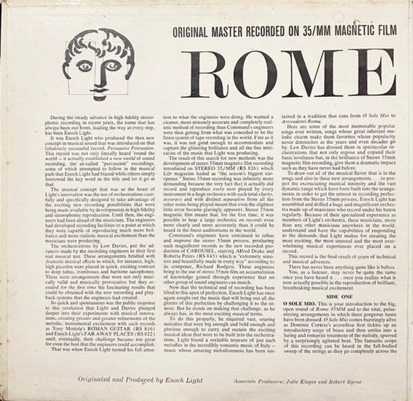 Enoch Light And His Orchestra - Rome 35/MM (LP) - Discogs image 2