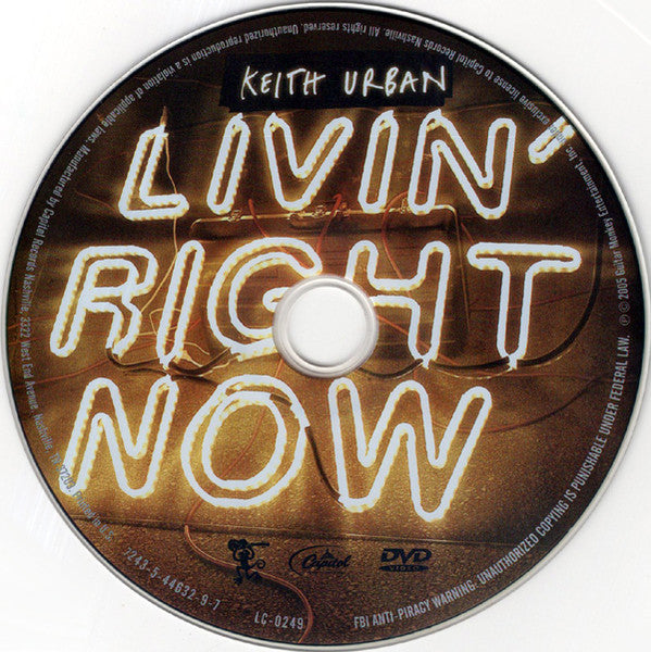 Keith Urban - Livin' Right Now (DVD) - Discogs image 4