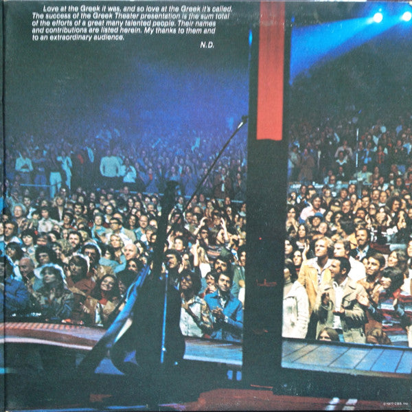 Neil Diamond - Love At The Greek: Recorded Live At The Greek Theatre (2xLP) - Discogs image 3