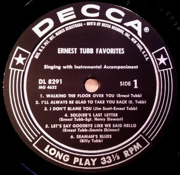 Ernest Tubb - Favorites (LP) - Discogs image 3