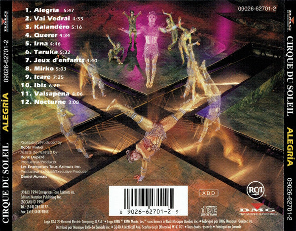 Cirque Du Soleil - Alegría (CD) - Discogs image 2