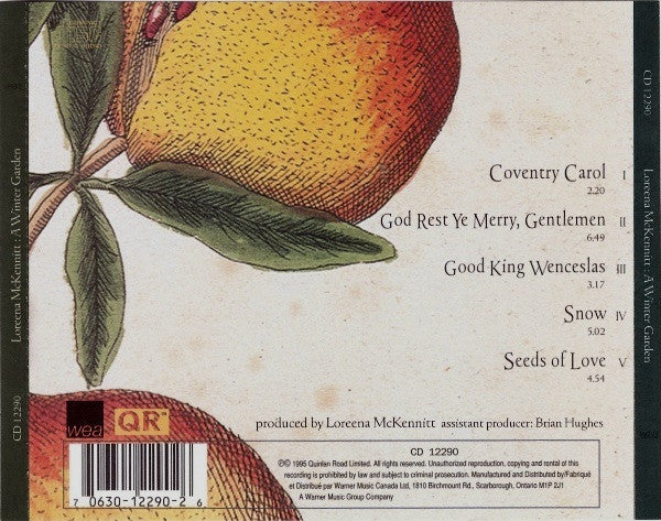 Loreena McKennitt - A Winter Garden (Five Songs For The Season) (CD) - Discogs image 2