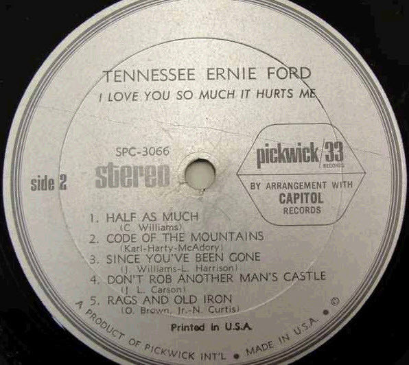 Tennessee Ernie Ford - I Love You So Much It Hurts Me (LP) - Discogs image 4