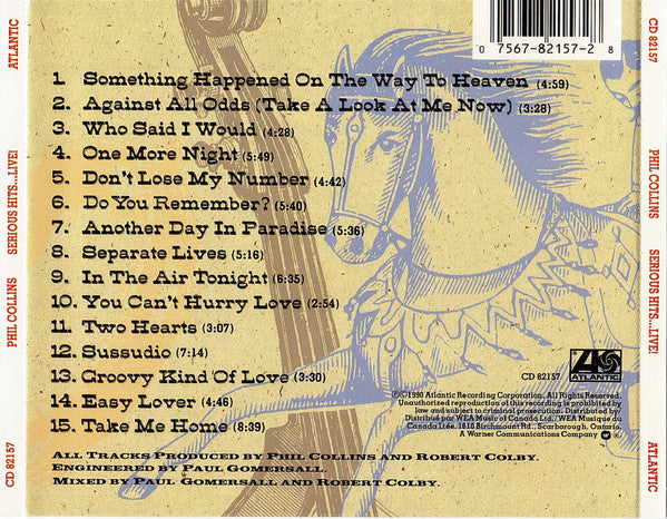 Phil Collins - Serious Hits...Live! (CD) - Discogs image 2