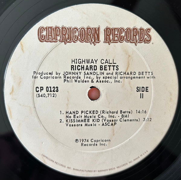 Dickey Betts - Highway Call (LP) - Discogs image 4