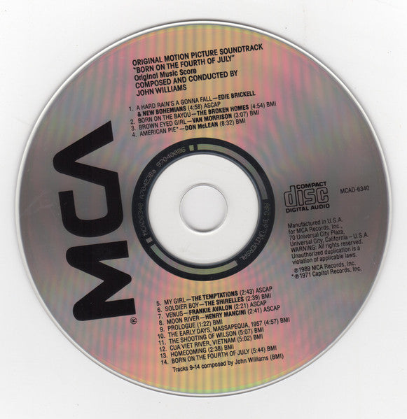 Various - Born On The Fourth Of July (Motion Picture Soundtrack Album) (CD) - Discogs image 3