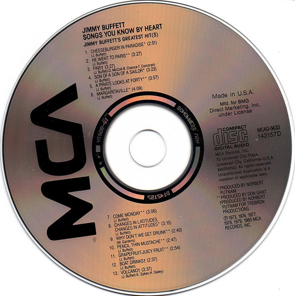 Jimmy Buffett - Songs You Know By Heart - Jimmy Buffett's Greatest Hit(s) (CD) - Discogs image 3