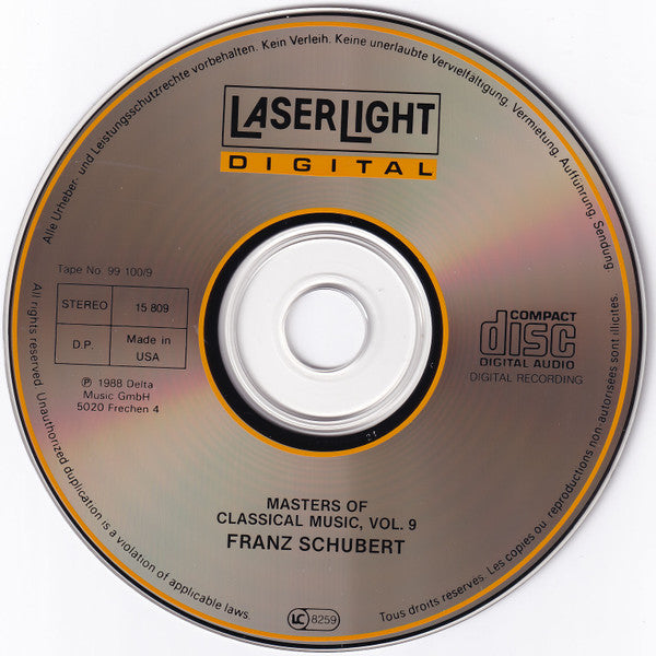 Franz Schubert - Masters Of Classical Music Vol.9 Schubert (CD) - Discogs image 3