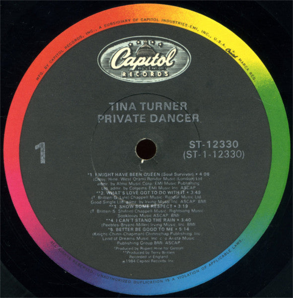 Tina Turner - Private Dancer (LP) - Discogs image 3
