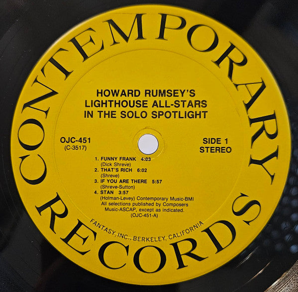 Howard Rumsey's Lighthouse All-Stars - In The Solo Spotlight!* (LP) - Discogs image 3