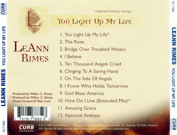 LeAnn Rimes - You Light Up My Life (Inspirational Songs) (CD) - Discogs image 2