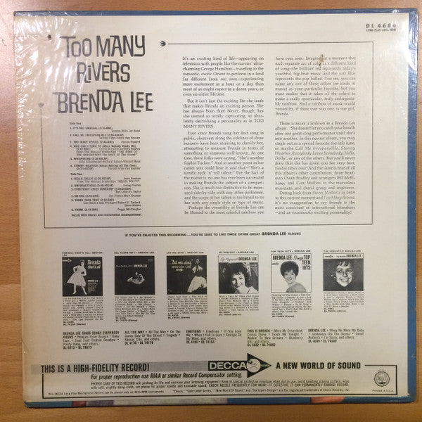 Brenda Lee - Too Many Rivers (LP) - Discogs image 2