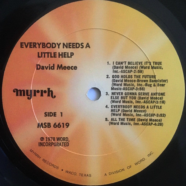 David Meece - Everybody Needs A Little Help (LP) - Discogs image 3