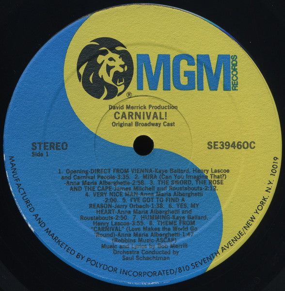 Carnival! Original Broadway Cast - Carnival! (LP) - Discogs image 6