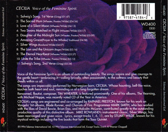 Cecilia (7) - Voice Of The Feminine Spirit (CD) - Discogs image 2