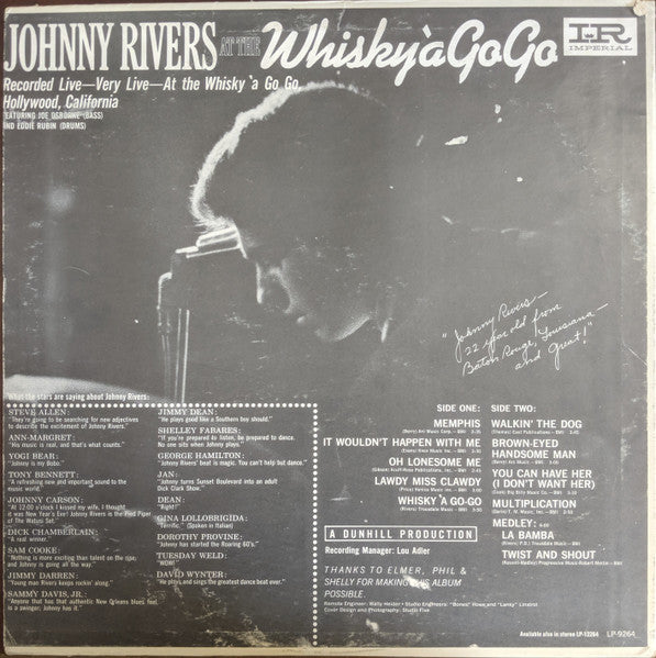 Johnny Rivers - Johnny Rivers At The Whisky À Go-Go (LP) - Discogs image 2