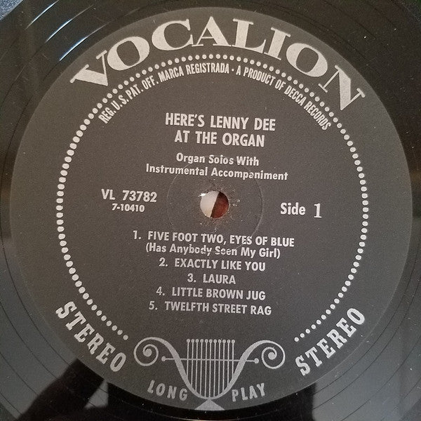 Lenny Dee (2) - Here's Lenny Dee At The Organ (LP) - Discogs image 2