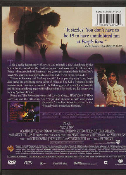 Prince - Purple Rain (DVD) - Discogs image 2