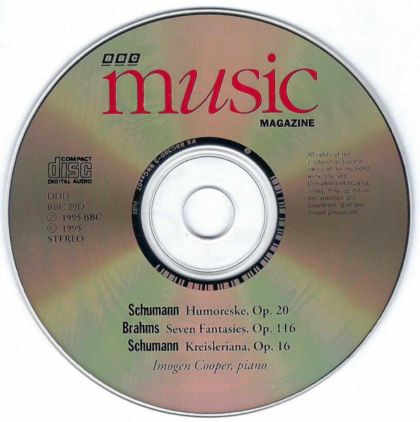 Robert Schumann / Johannes Brahms, Imogen Cooper - Imogen Cooper Plays Schumann & Brahms (CD) - Discogs image 6