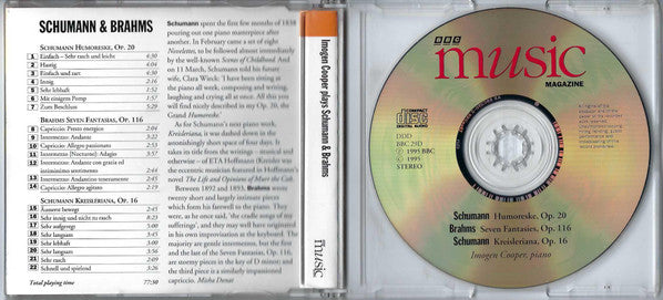 Robert Schumann / Johannes Brahms, Imogen Cooper - Imogen Cooper Plays Schumann & Brahms (CD) - Discogs image 5