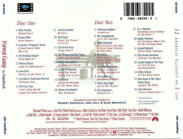 Various - Forrest Gump (The Soundtrack) (2xCD) - Discogs image 2