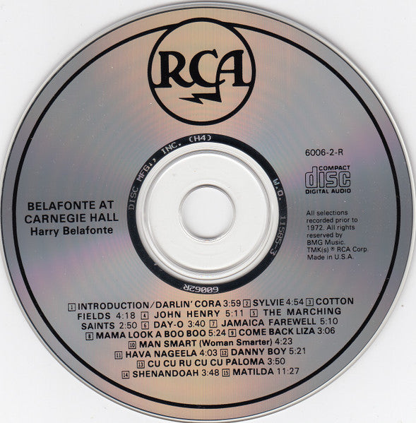 Harry Belafonte - Belafonte At Carnegie Hall (CD) - Discogs image 3