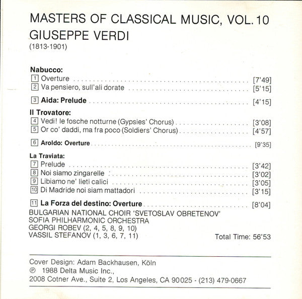 Giuseppe Verdi - Masters Of Classical Music, Vol.10: Verdi (CD) - Discogs image 5